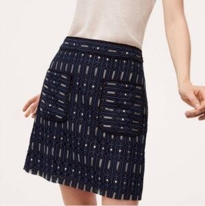 Loft geometric lace mini skirt